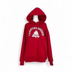 Jerzees Campfire Hoodie Unisex Red Sweater Size L